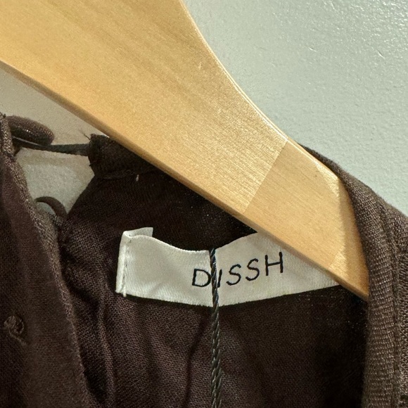 NWT Dissh Sofia Dark Chocolate Linen Midi Dress Size 12 - Picture 8 of 8